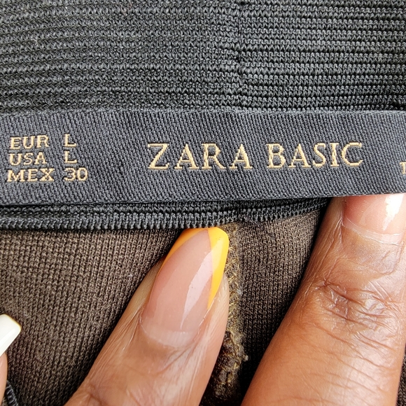 zara basic pull on  knit leggings moss green wmns sz large - Picture 3 of 4